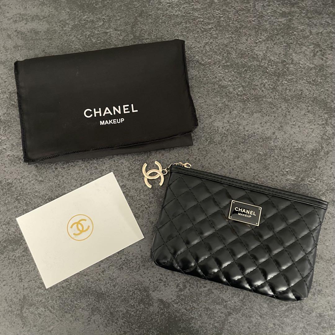 CHANEL ノベルティ キルティングレザー ポーチ ブラック - メルカリ