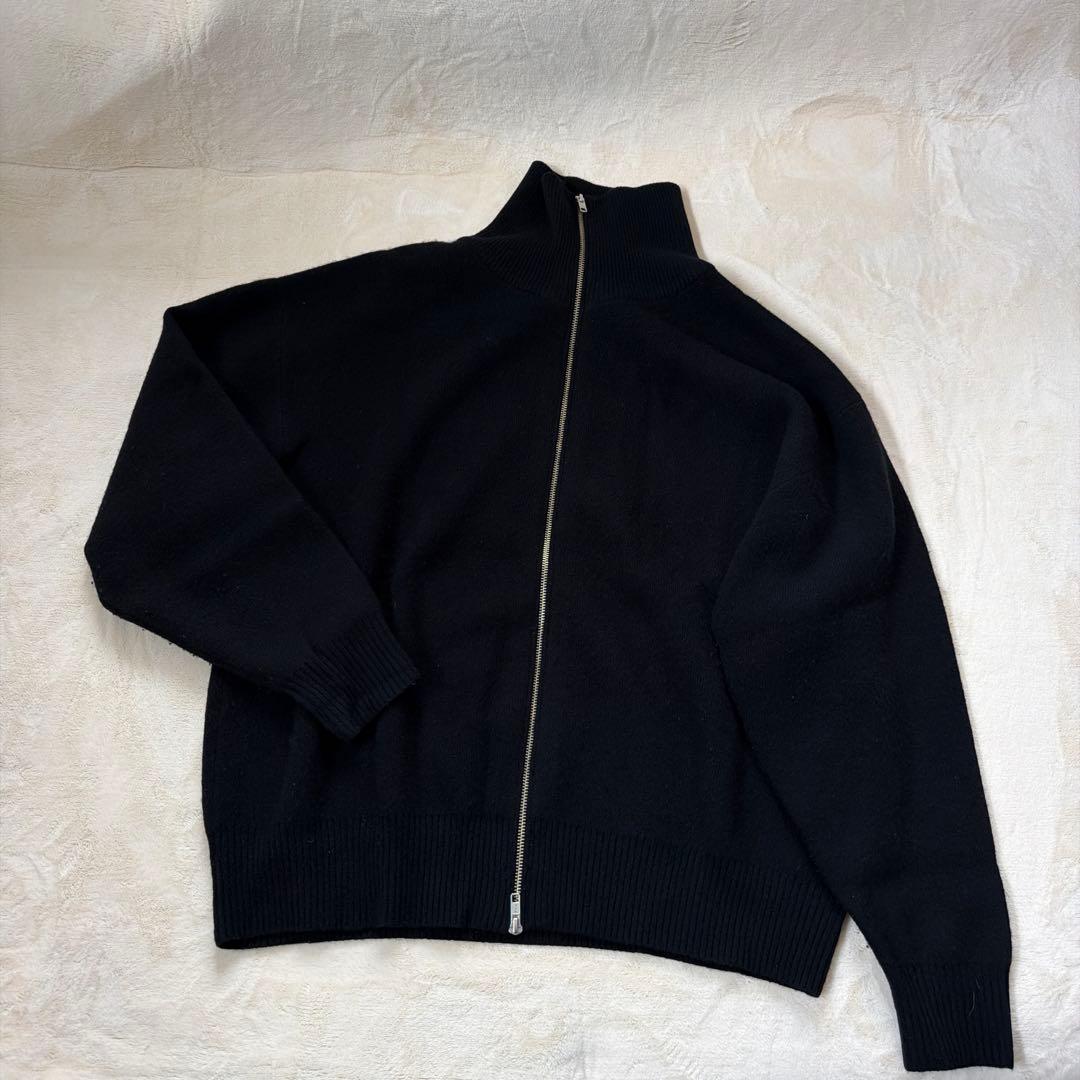 25年ナノユニバースネイビー ドライバーズニット ジップアップ ハイネックM 25年ナノユニバースネイビー ドライバーズニット ジップアップ ハイネックM