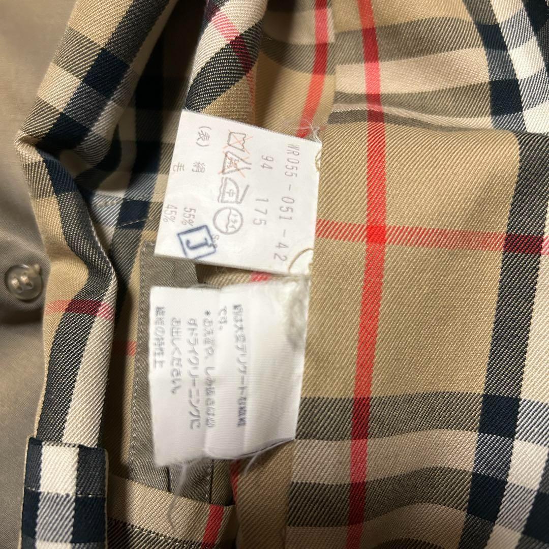 【カシミヤ】バーバリーズ ステンカラーコート ライナー 金タグ XL シルク