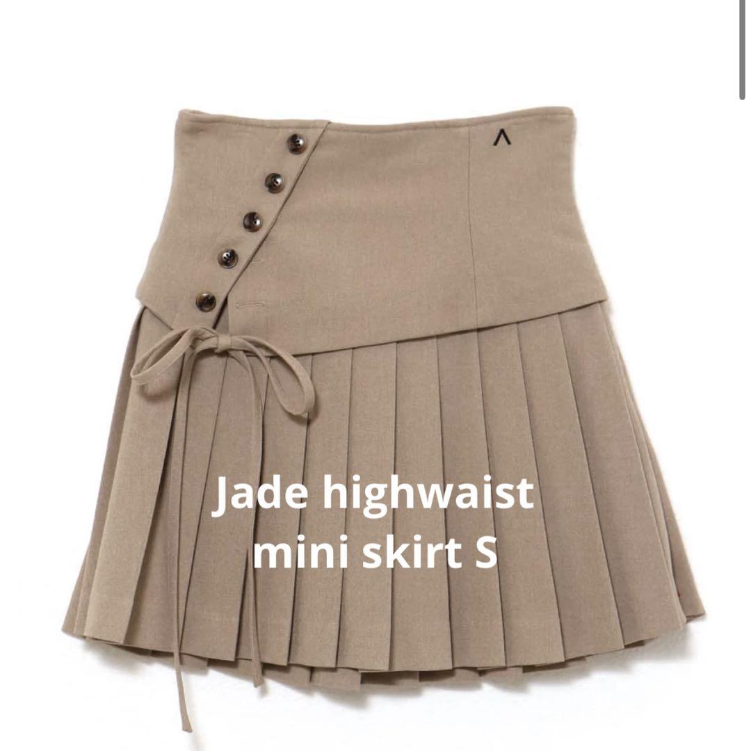 即日発送MベージュJade highwaist mini skirt andmary Jade highwaist mini skirt S - メルカリ