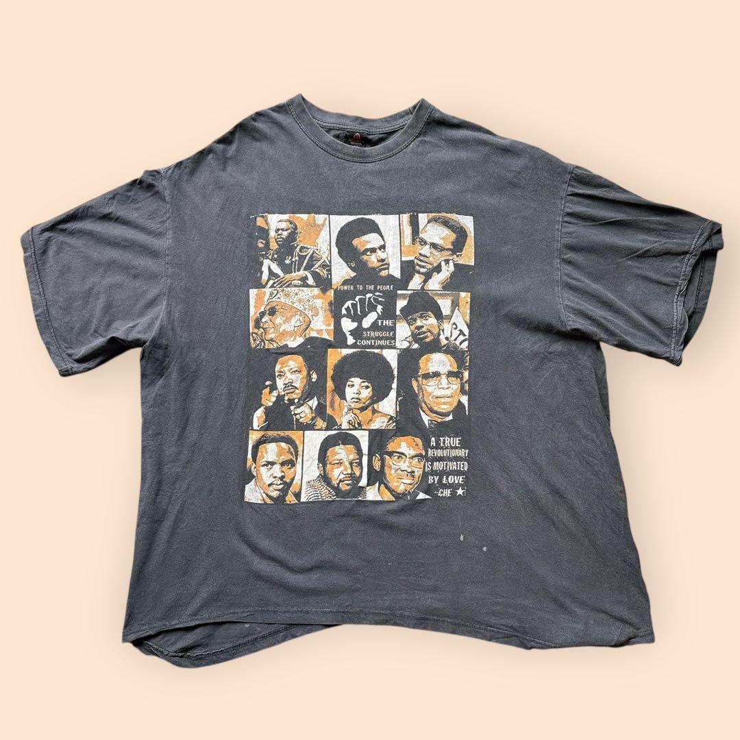 偉人T ブラックヒストリー 半袖 Tシャツ オーバーサイズ ブラック 4XL