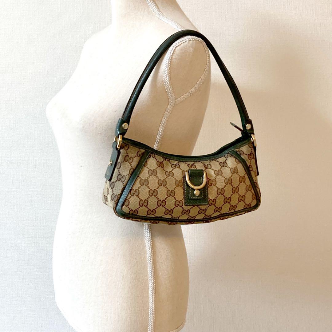 【VINTAGE】GUCCI GGキャンバス アビー セミショルダーバッグ 正規品☆グッチ☆GUCCI☆GGキャンバス☆アビー☆ショルダーバッグ