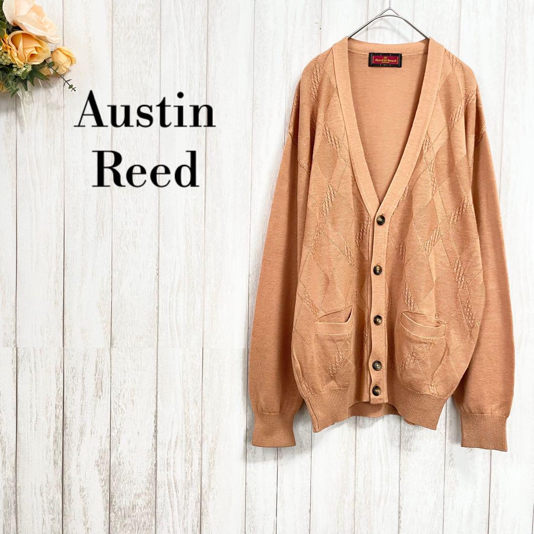 Austin Reed】リネンブレンド Vネック ダイヤ柄 ニット