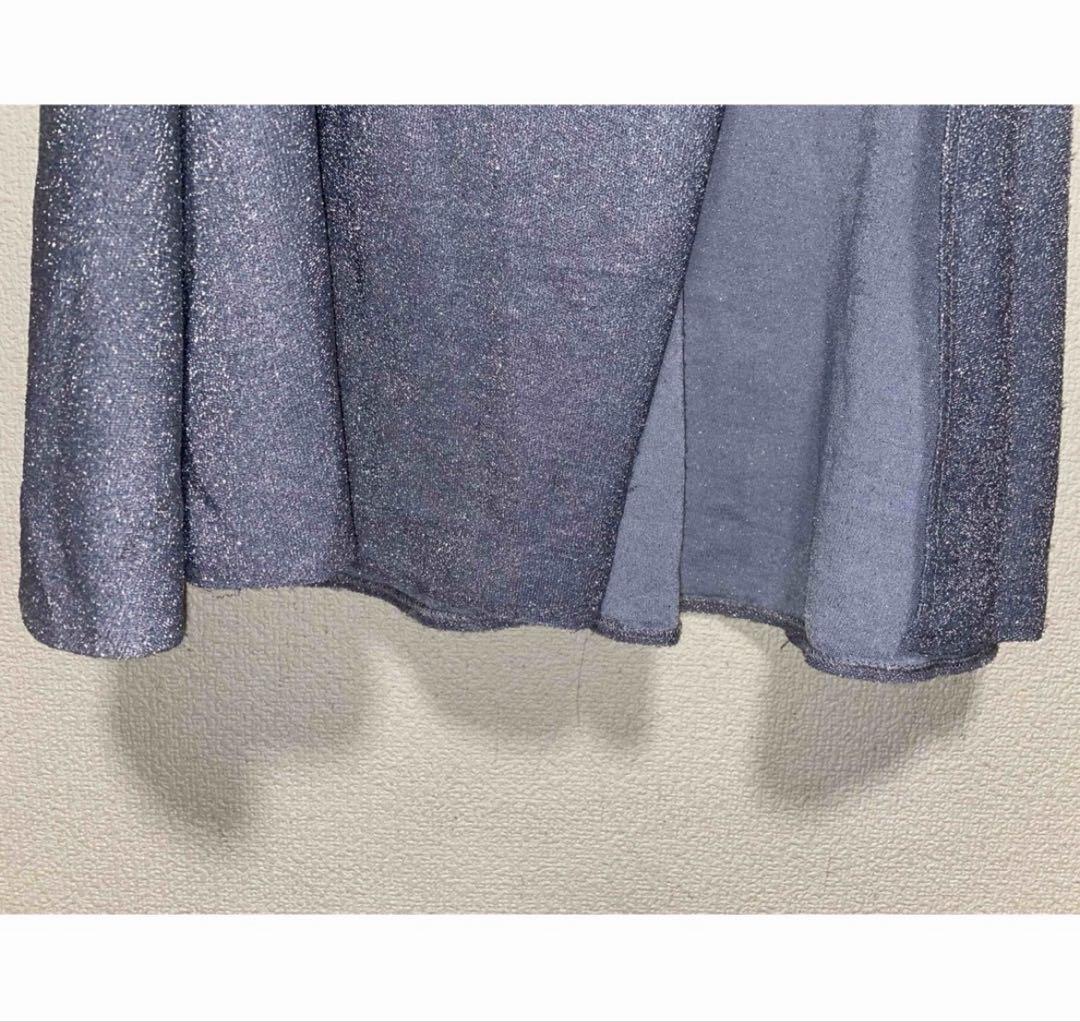 Jewels ラメカッティングロングドレス ブルー Sサイズ