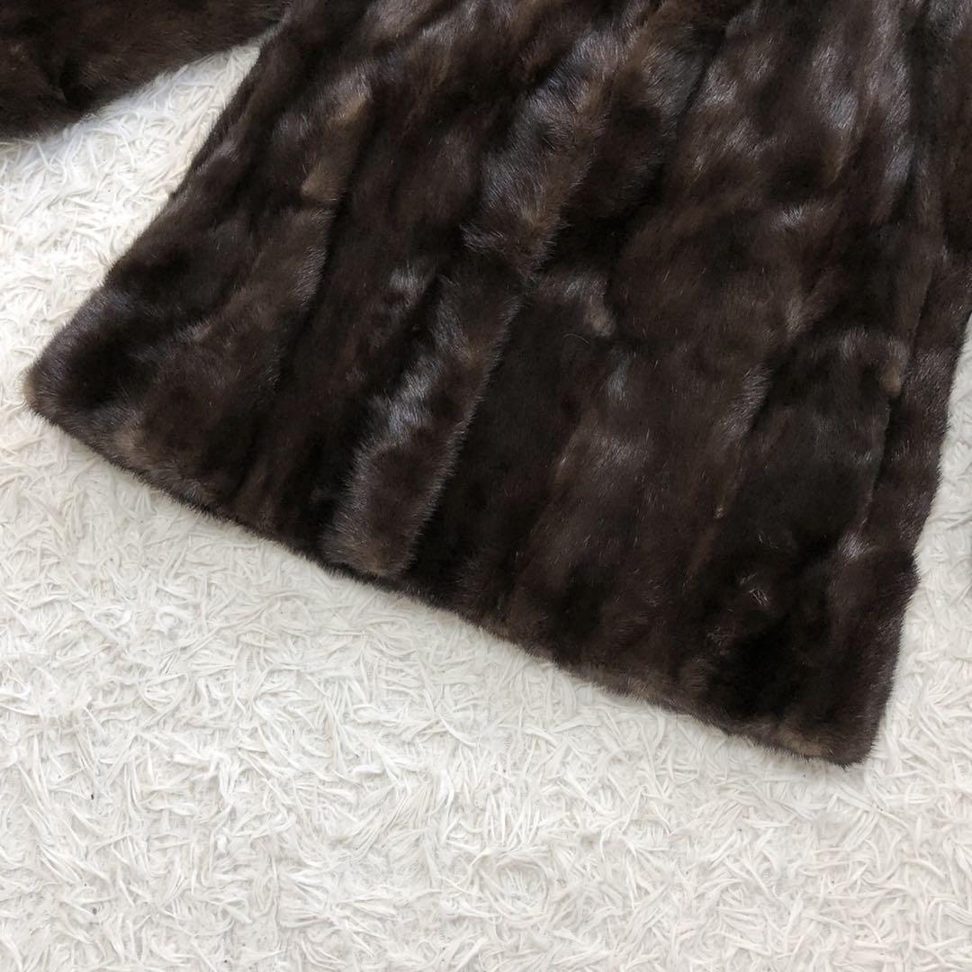 ✨美品✨Fiancesse 毛皮コート ダークミンク リアルファー 9号