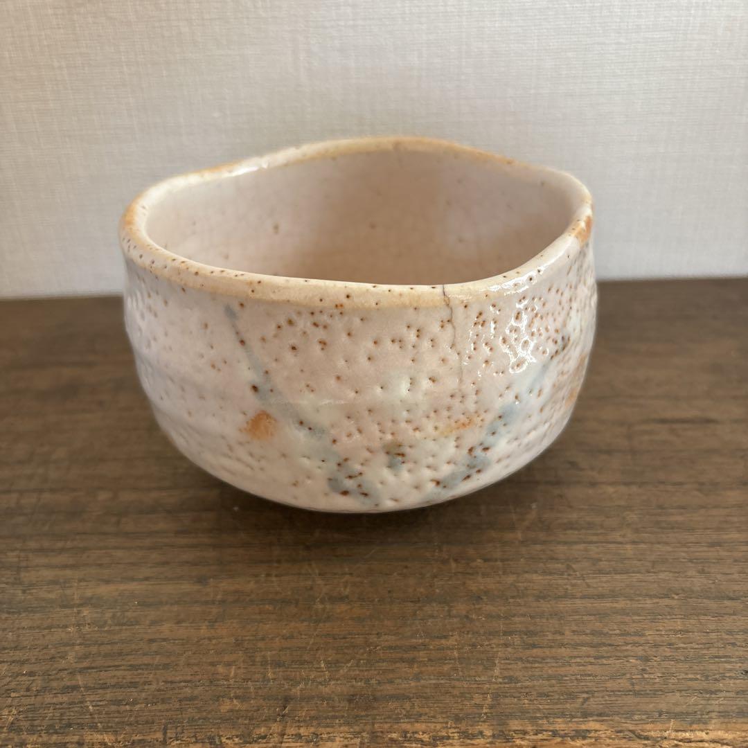抹茶碗ピンク梅図秀刻印茶器茶道具
