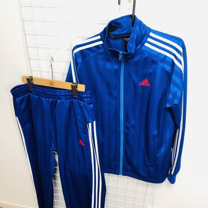 【送料無料】豪華 adidasアディダス ジャージ上下2点セット◎でかロゴ美品