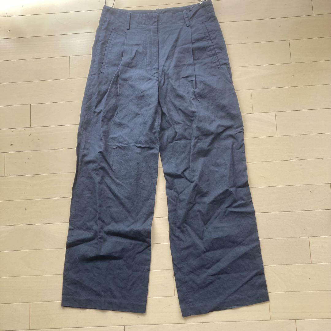 forte_forte RESORT ネイビー リネン混 パンツ イタリア　J5