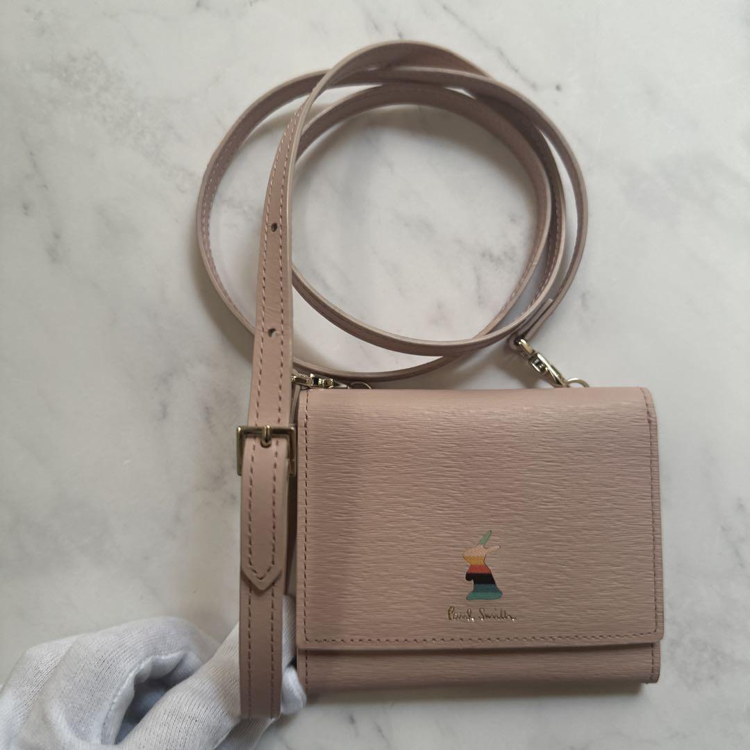 最終価格 Paul Smith ネックウォレットマーケトリー うさぎ ピンク