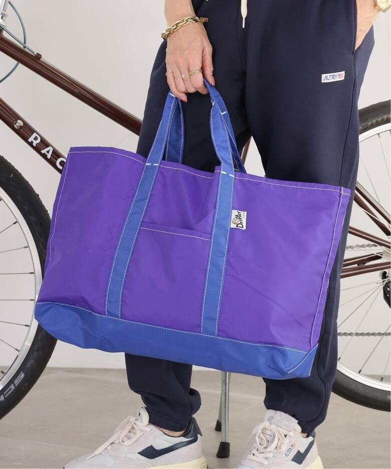 新品未使用タグ付き、ドルフター、ナイロン パープルトートバッグ