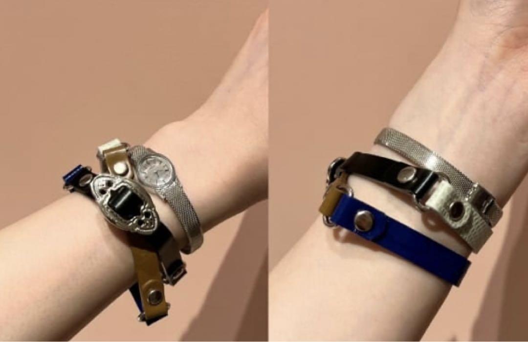 【美品】TOGA トーガ Double leather bangle