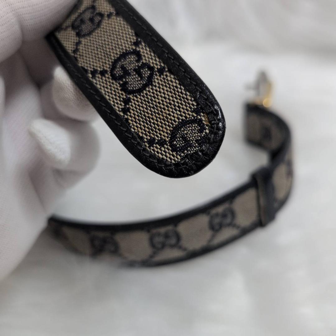【美品】 GUCCI ベルト GG インターロッキング キャンバス ダブルG
