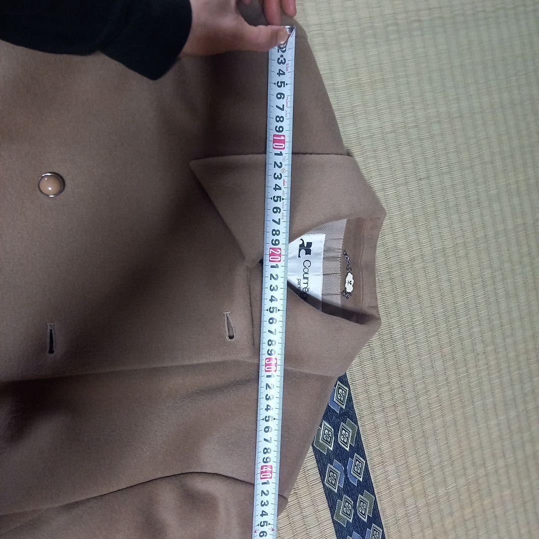courreges女優コート　WOOL100%(カシミア50%)ロングコート
