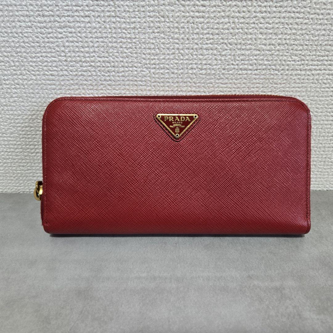 PRADA プラダ 長財布 1ML506 FUOCO レッド系 赤系小物