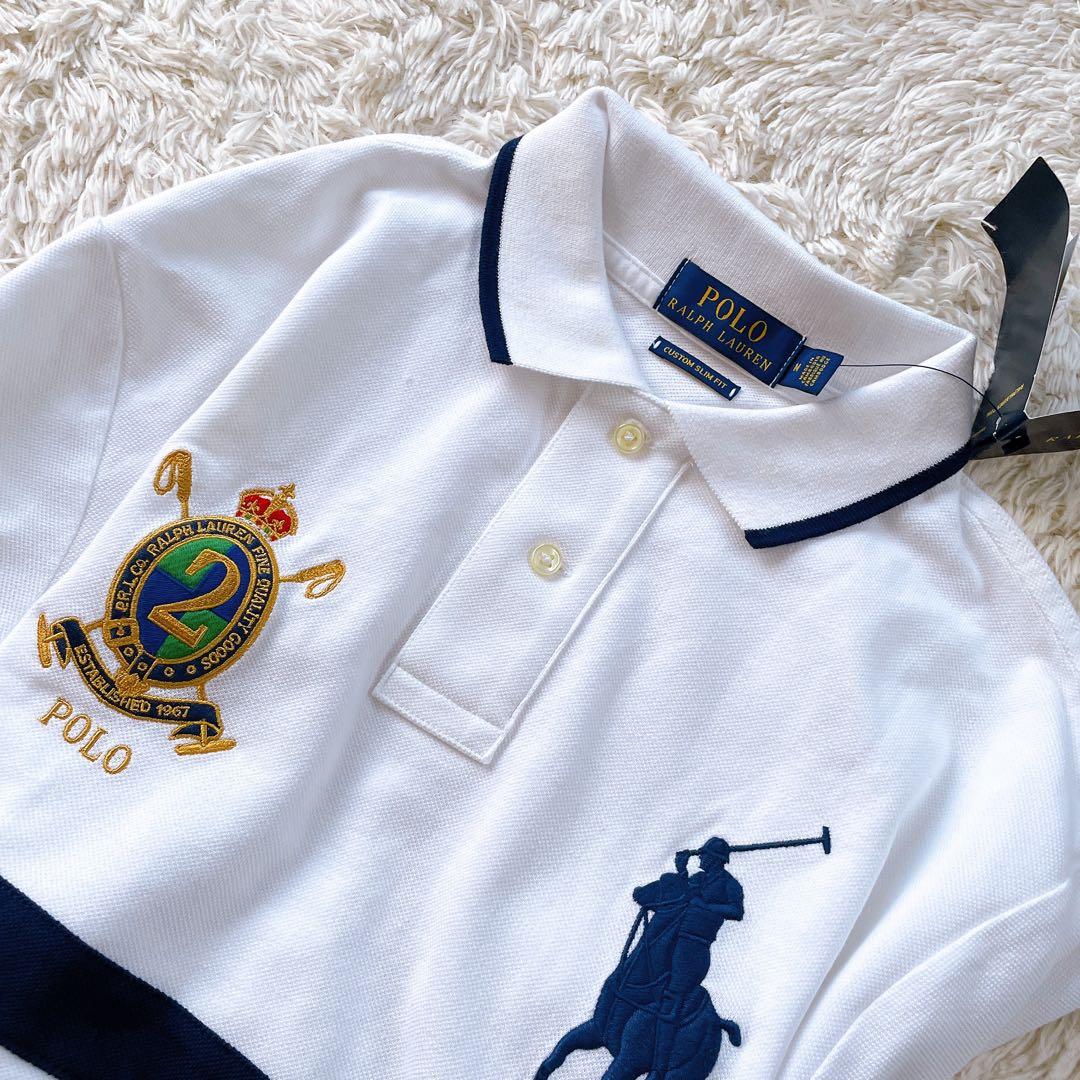 新品未使用 タグ付き ポロラルフローレン M ビッグポニー 半袖ポロシャツ 白 新品未使用 タグ付き ポロラルフローレン M ビッグポニー 半袖ポロシャツ 白