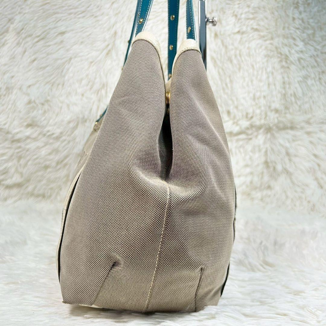 レア✨ プラダ PRADA ジャガード トートバッグ 三角ロゴプレート スタッズ