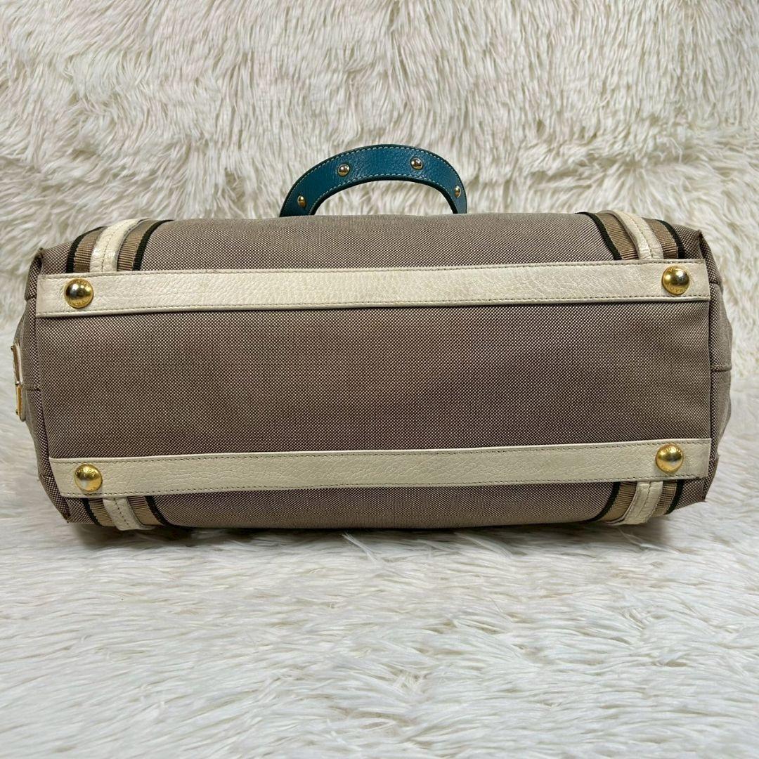 レア✨ プラダ PRADA ジャガード トートバッグ 三角ロゴプレート スタッズ