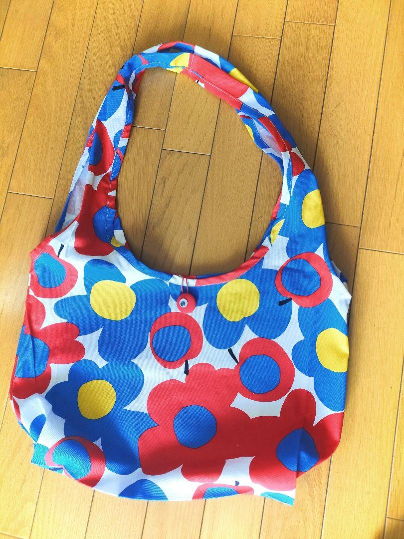 週末オークション用！★ャクミャクカラーが大胆！花柄エコバッグ　斜めがけショルダー
