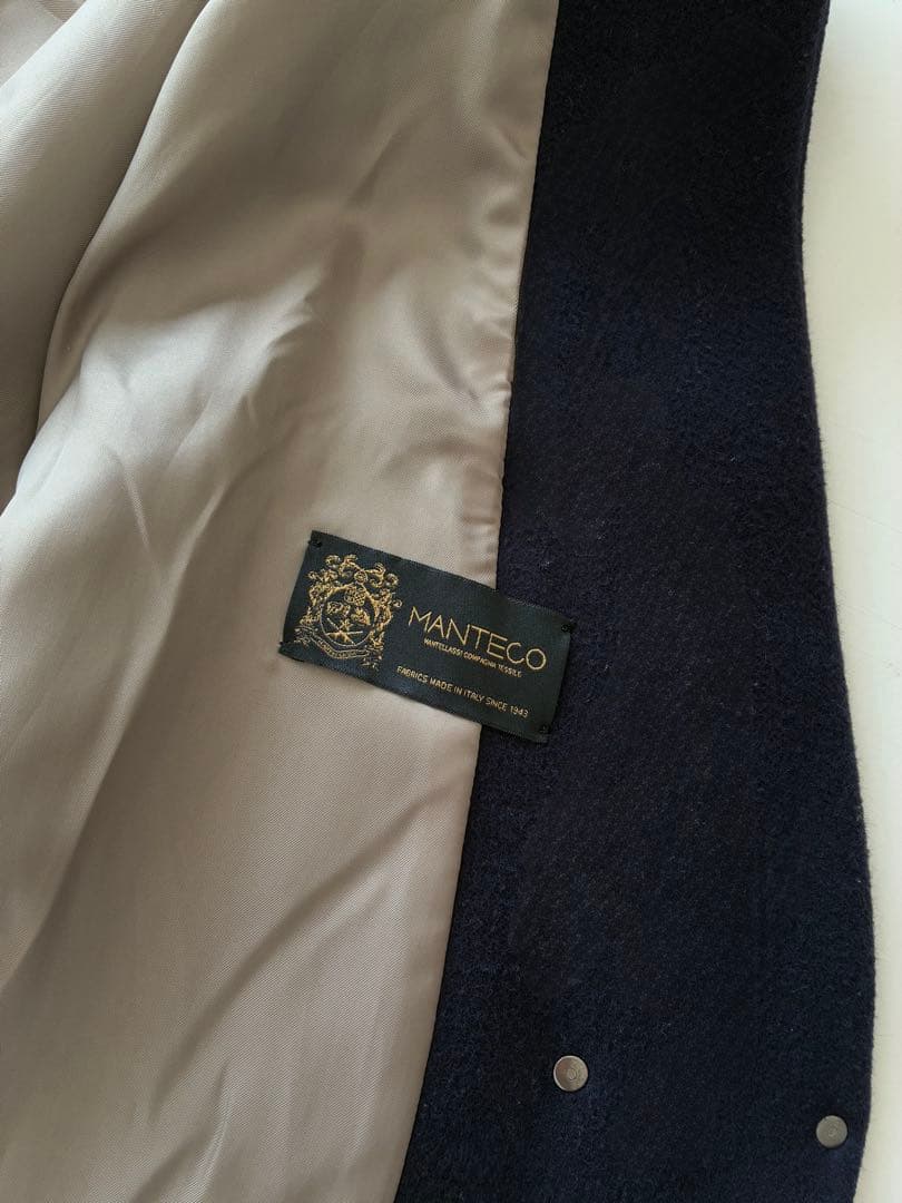 ウール混合ロングコート ネイビー 美品です ウール混合ロングコート ネイビー 美品です