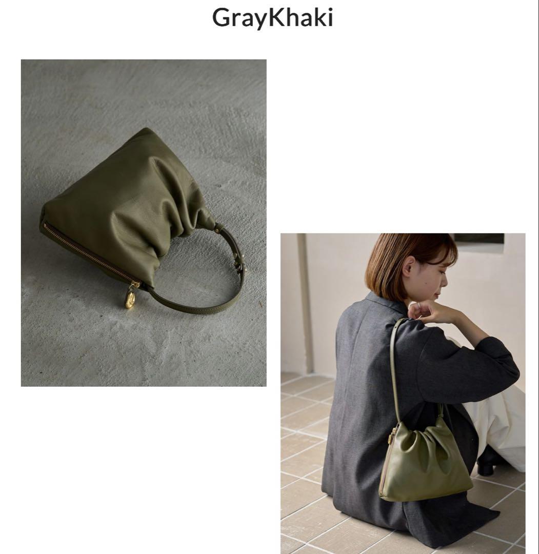 極美品✨️gemeilレザーワンハンドルバッグ カーキ