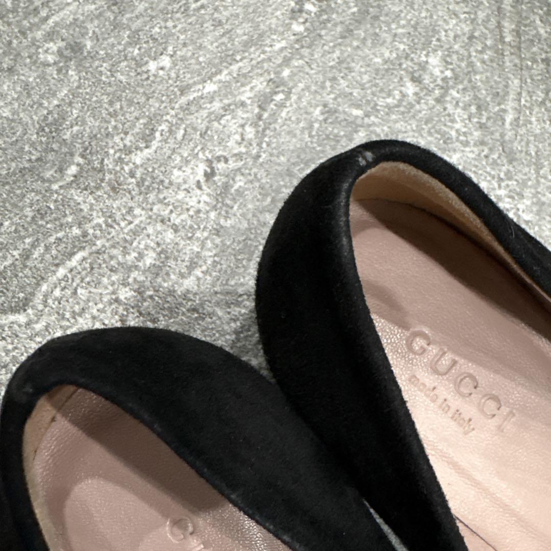 GUCCI 黒 スエード ハイヒール ヴィンテージ