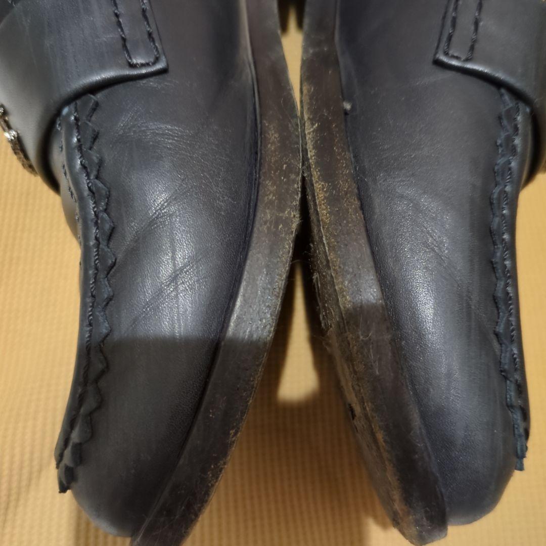CHANEL ブラックレザー ローファー24.5cm