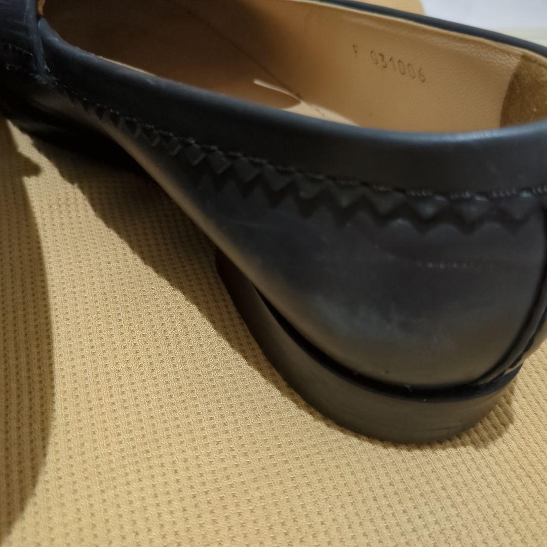 CHANEL ブラックレザー ローファー24.5cm