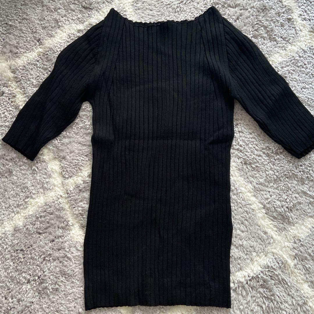 美品！Plage ブラック 半袖ニット 5,000円