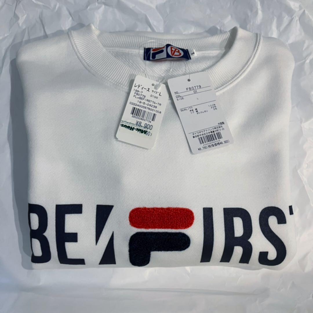 41%割引 新品100% FILA × BE:FIRST コラボ トレーナー 白 Lサイズ 公式通販ストア Lサイズ 白 パーカー コラボ FILA JUNON着用 BE:FIRST パーカー