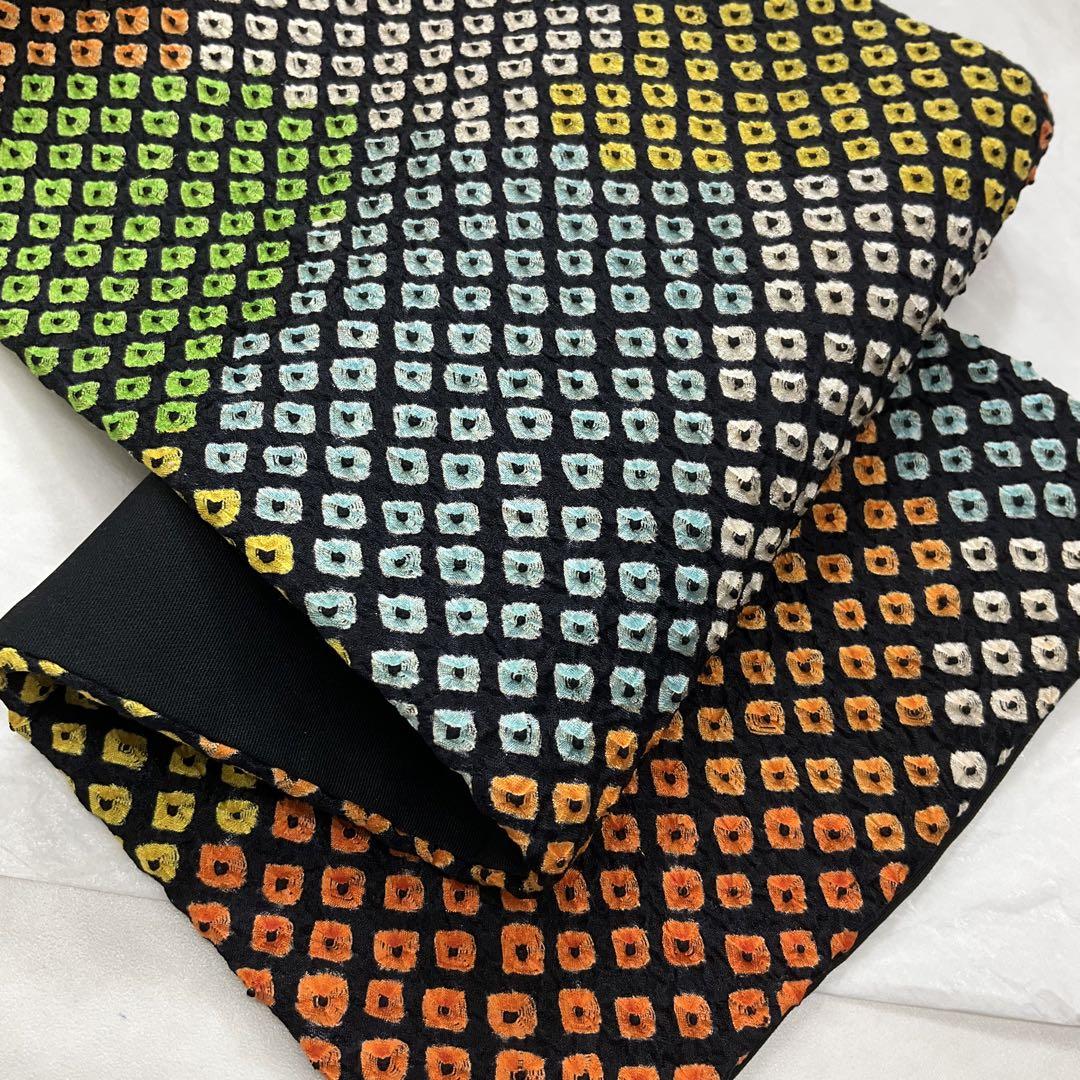 kimonoarisa●美品●絞りのお洒落な半幅帯●正絹半幅帯半巾帯小袋帯360