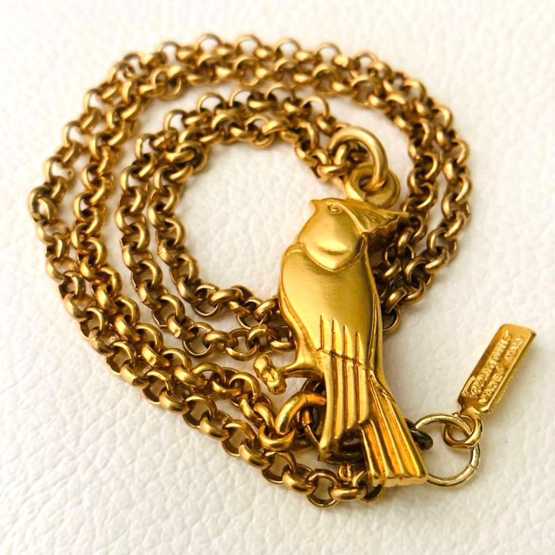 フェラガモ バード ネックレス 鳥 ゴールド キレンジャク 黄連雀Salvatore Ferragamo