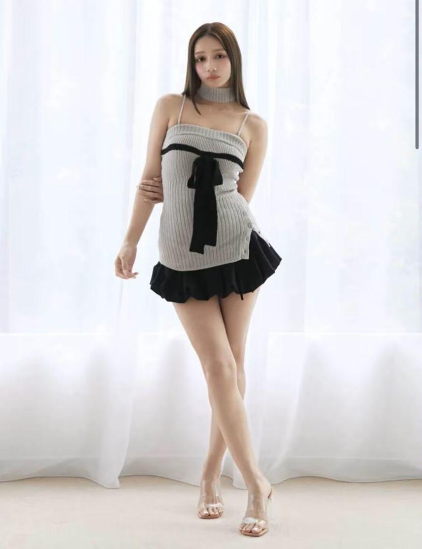 andmary Candice ribbon bare tops ブラック ANDMARY】Candice ribbon bare tops