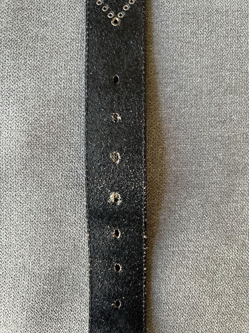 スタッズ装飾黒レザーベルト【美品】