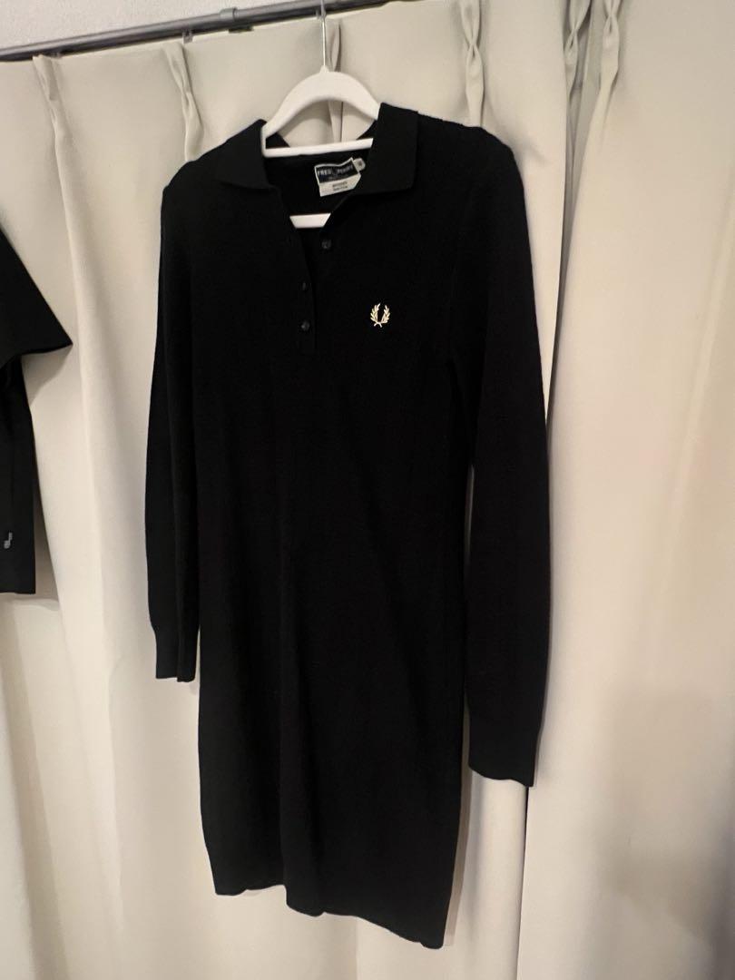 FRED PERRY ブラック長袖ポロシャツ