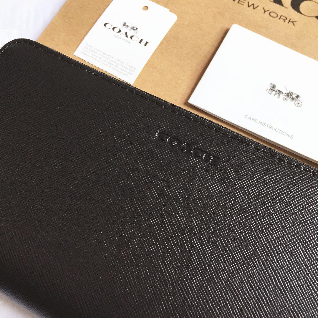 COACHコーチ長財布 F74769 ブラック メンズ財布 アウトレット品