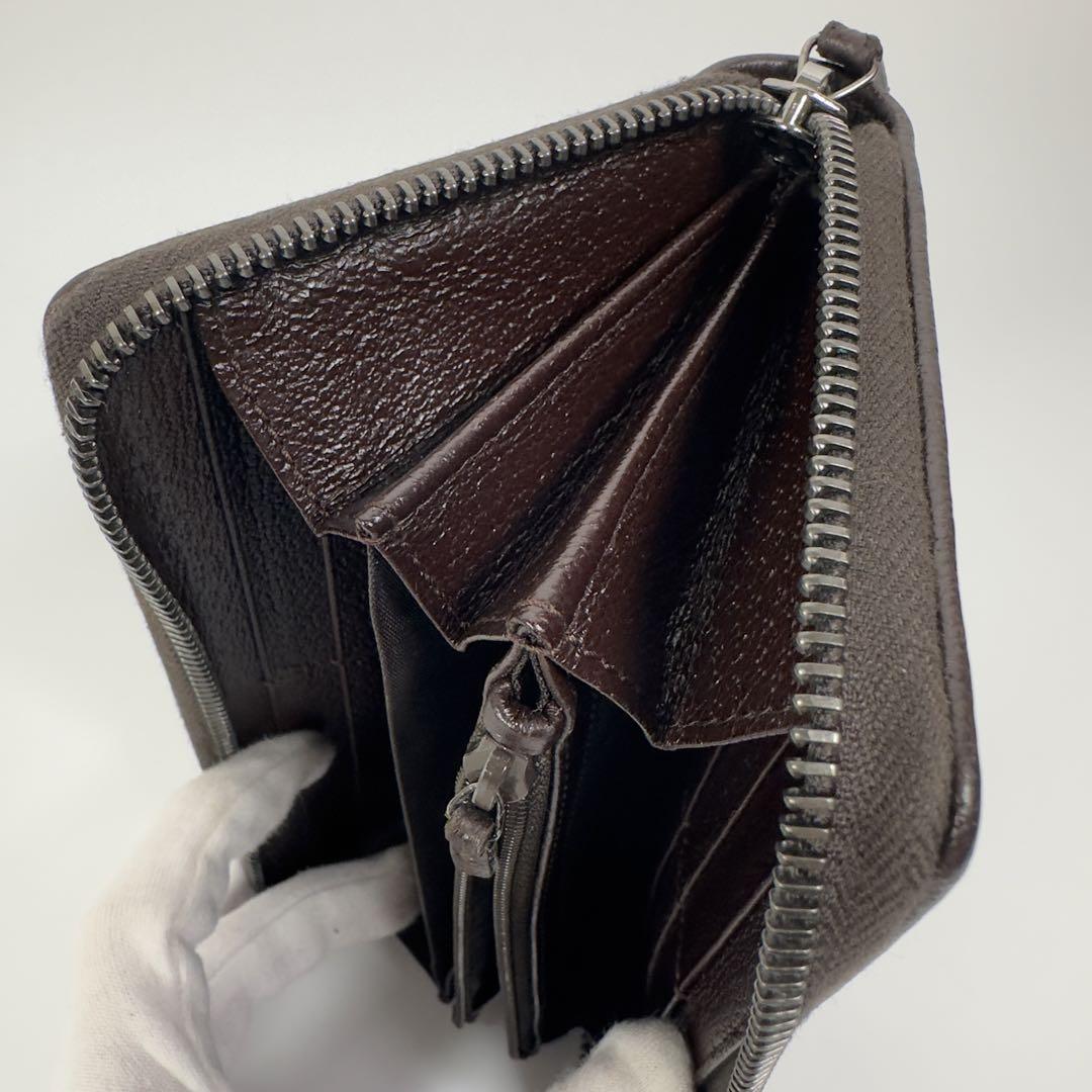 GUCCI グッチ　長財布　GGキャンバス　ラウンドファスナー　財布