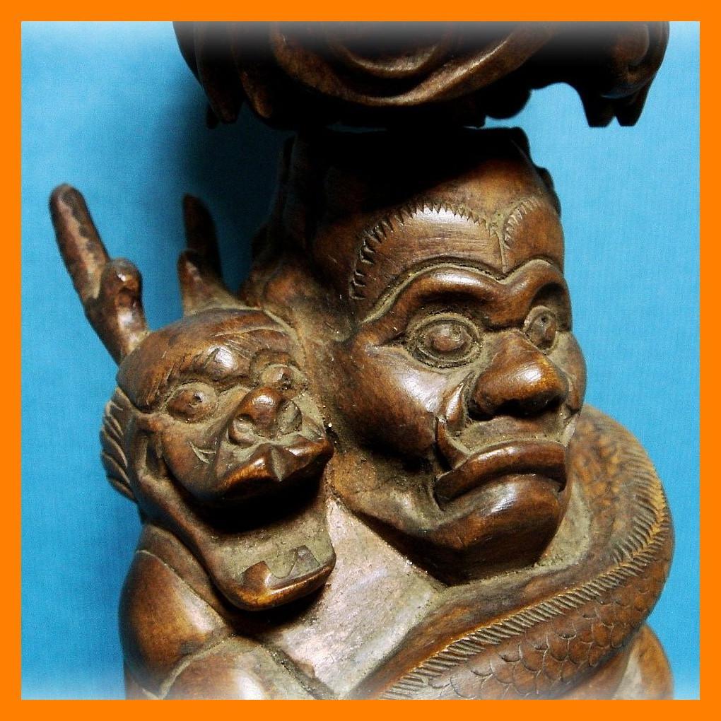 559『木彫仏像 龍燈鬼』 /骨董品 古美術 古道具 アンティーク