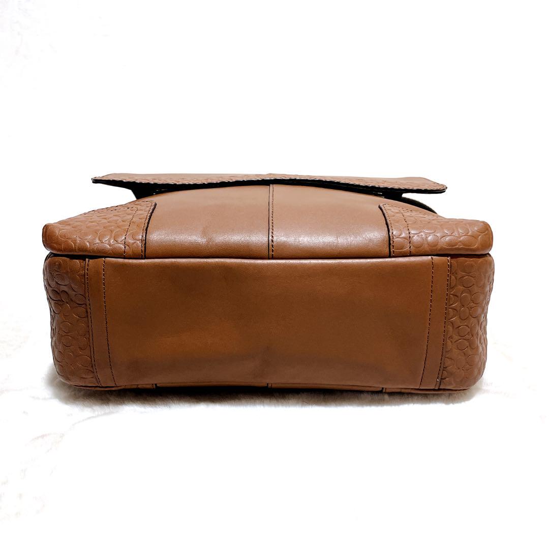 [美品] COACH ショルダーバック　シグネチャー　レザー　クロスボディ