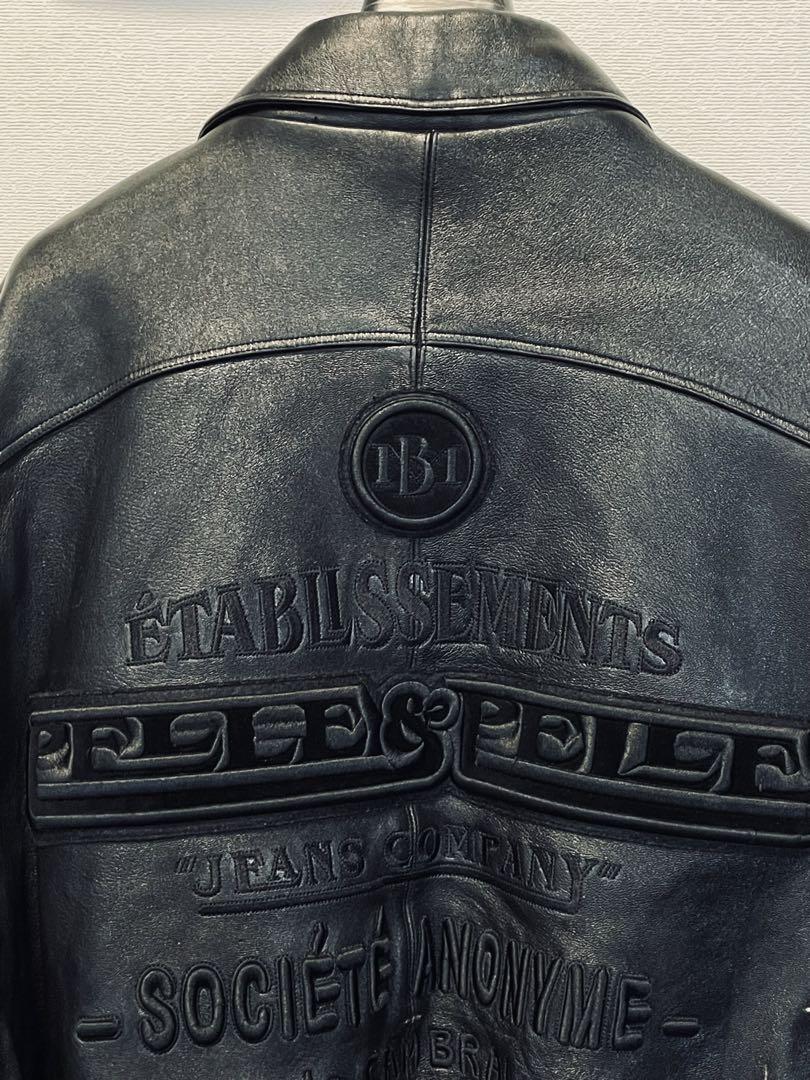 【オンライン限定商品】  90s「PELLE PELLE」黒艶 Leather Oversizing 刺繍 ジャケット・アウター