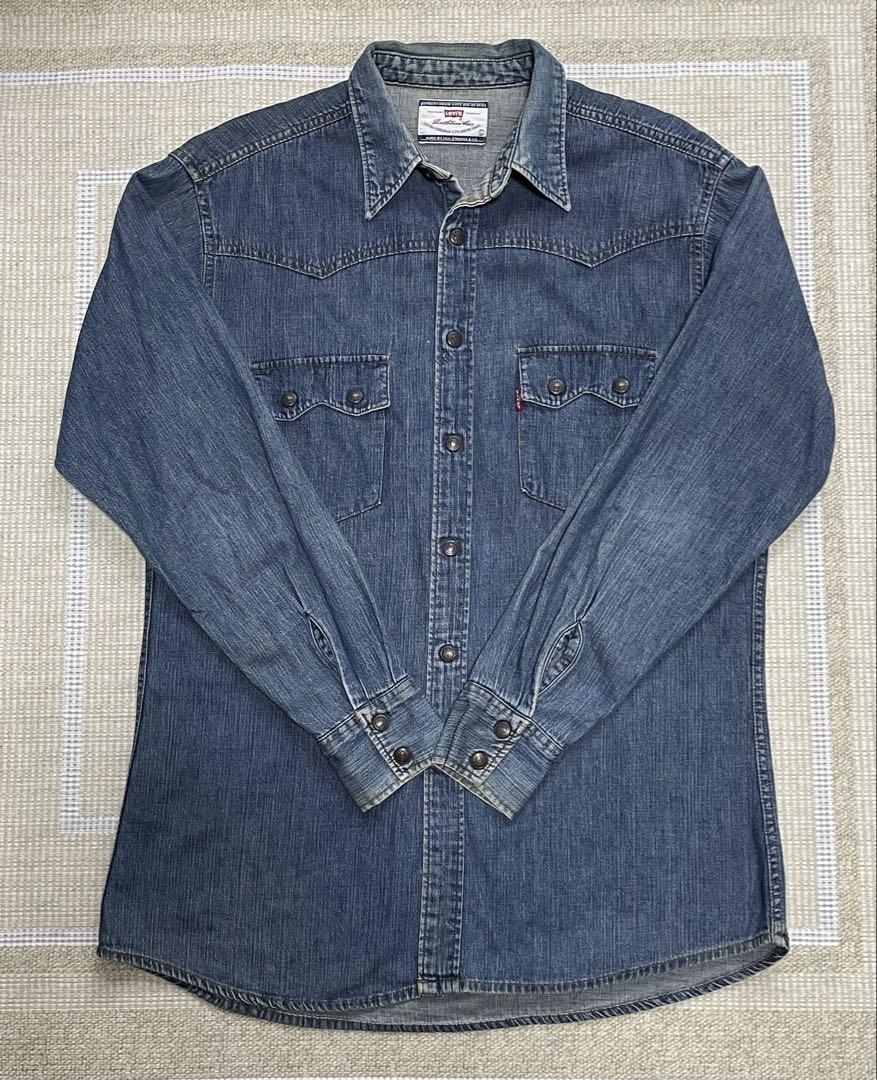 【希少】 LEVI’S ウエスタン デニムシャツ L 青