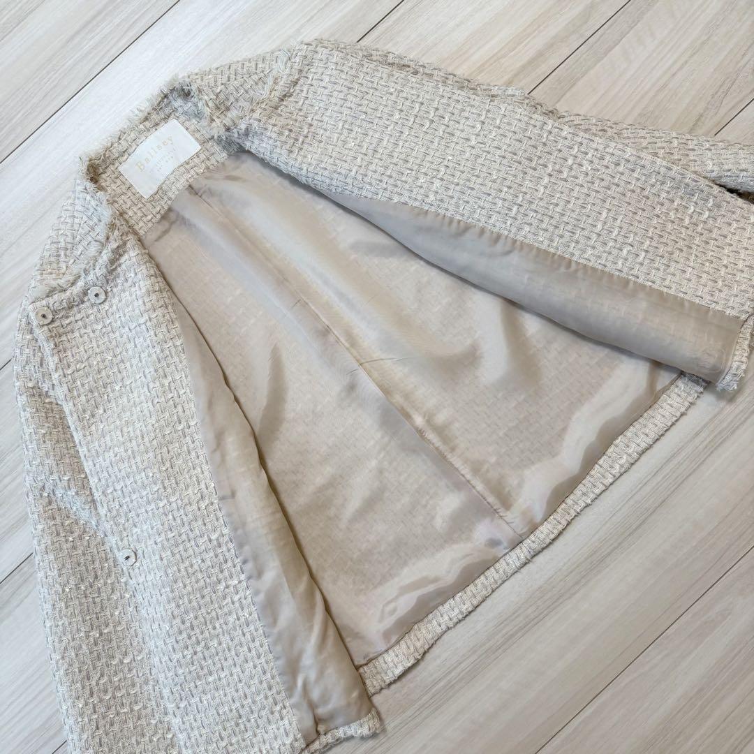 美品 Ballsey ミックスヤーンツイード ノーカラージャケット 36