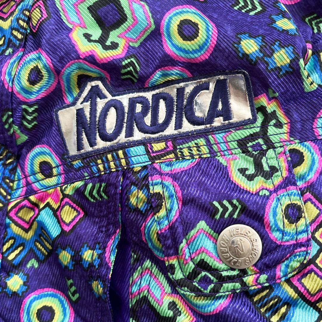【NORDICA】新品 スキーウェア スノボ M 紫 幾何学模様 パープル 防寒