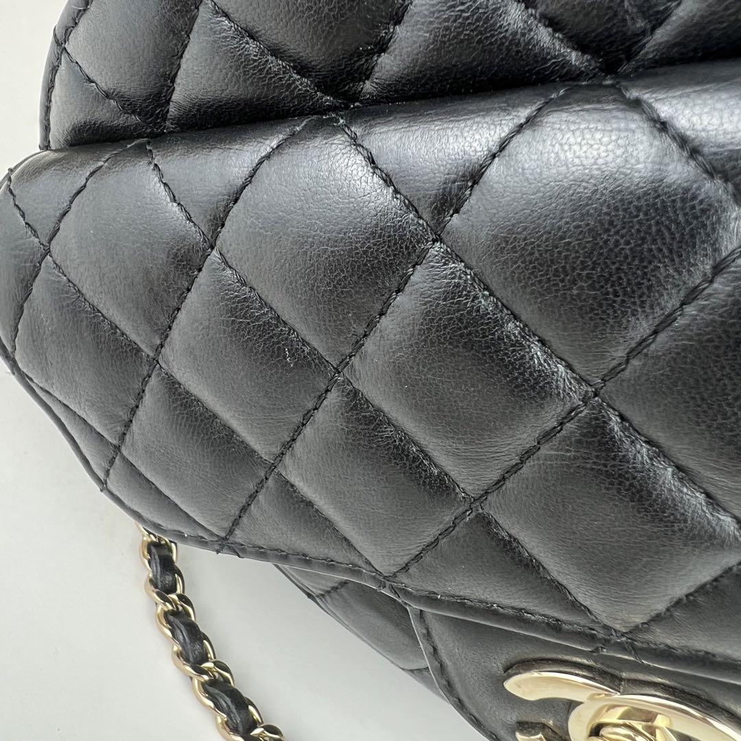 極美品 CHANEL シャネル ハート チェーン バッグ ブラック AP2787