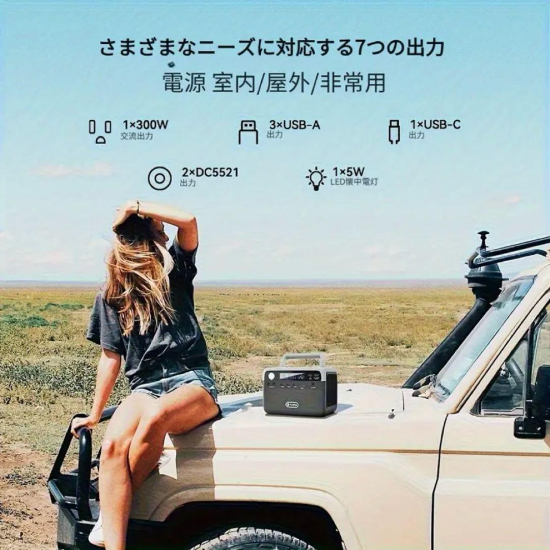 【軽量】FlashFish BP030B ポータブル電源 300W 230Wh