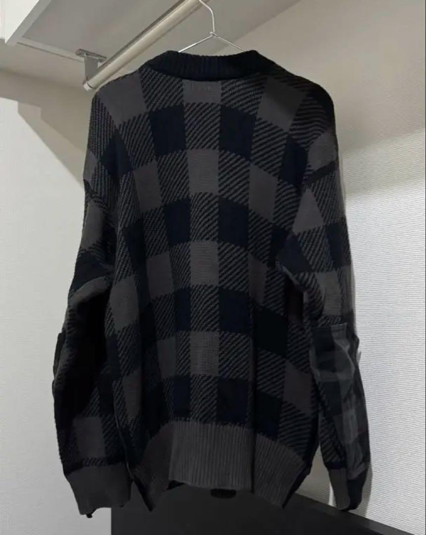 トップス 22ss Sacai Buffalo Check Knit Pullover