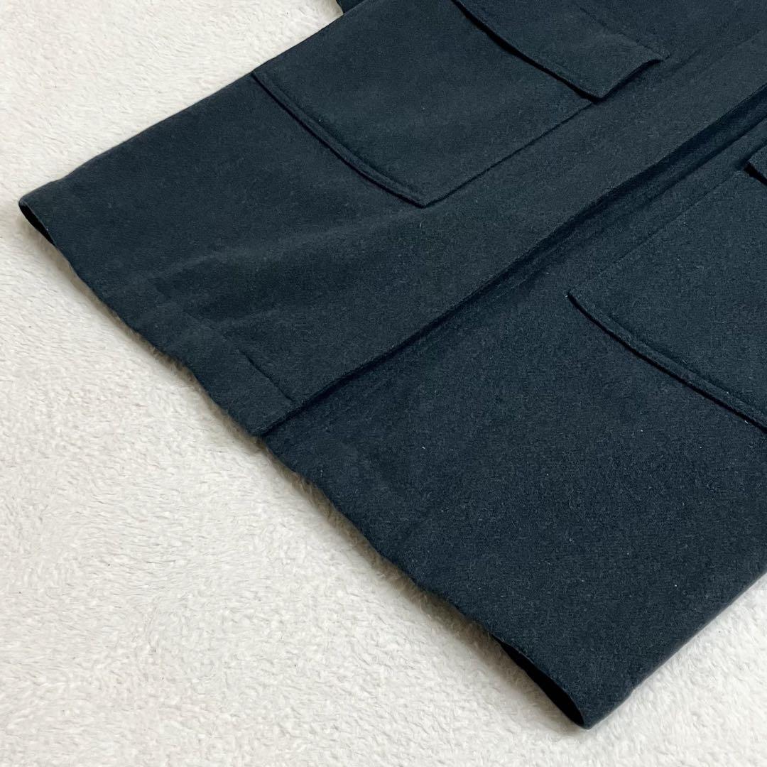 MHL.エムエイチェル　フーデットウールコート　サイズ1 ダークグリーン