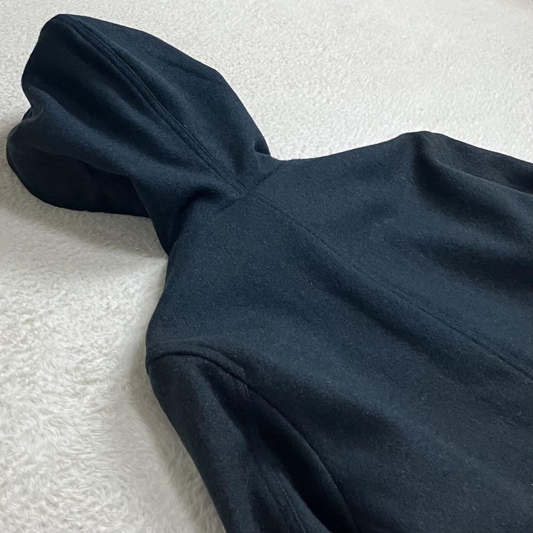 MHL.エムエイチェル　フーデットウールコート　サイズ1 ダークグリーン