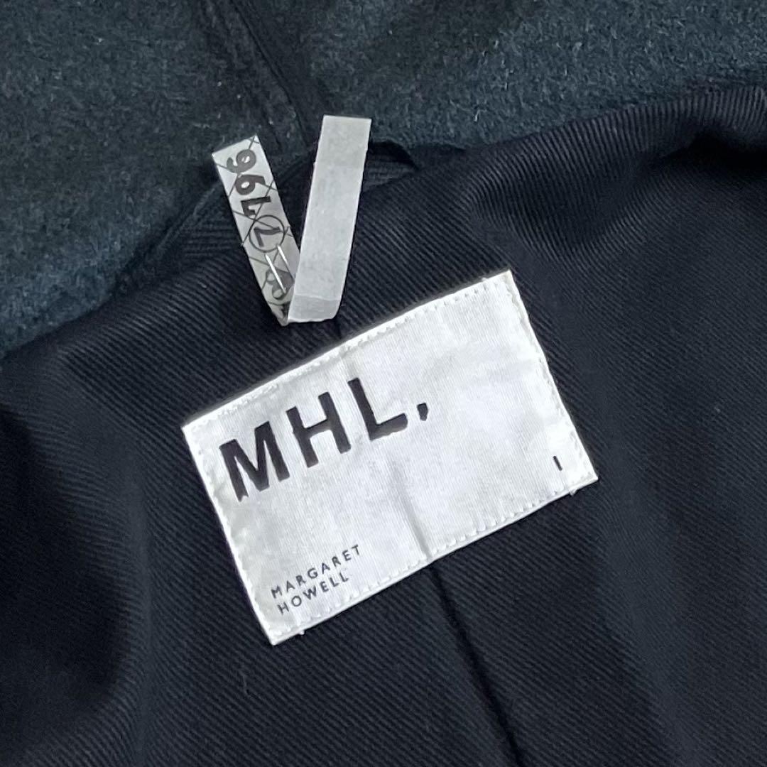MHL.エムエイチェル　フーデットウールコート　サイズ1 ダークグリーン