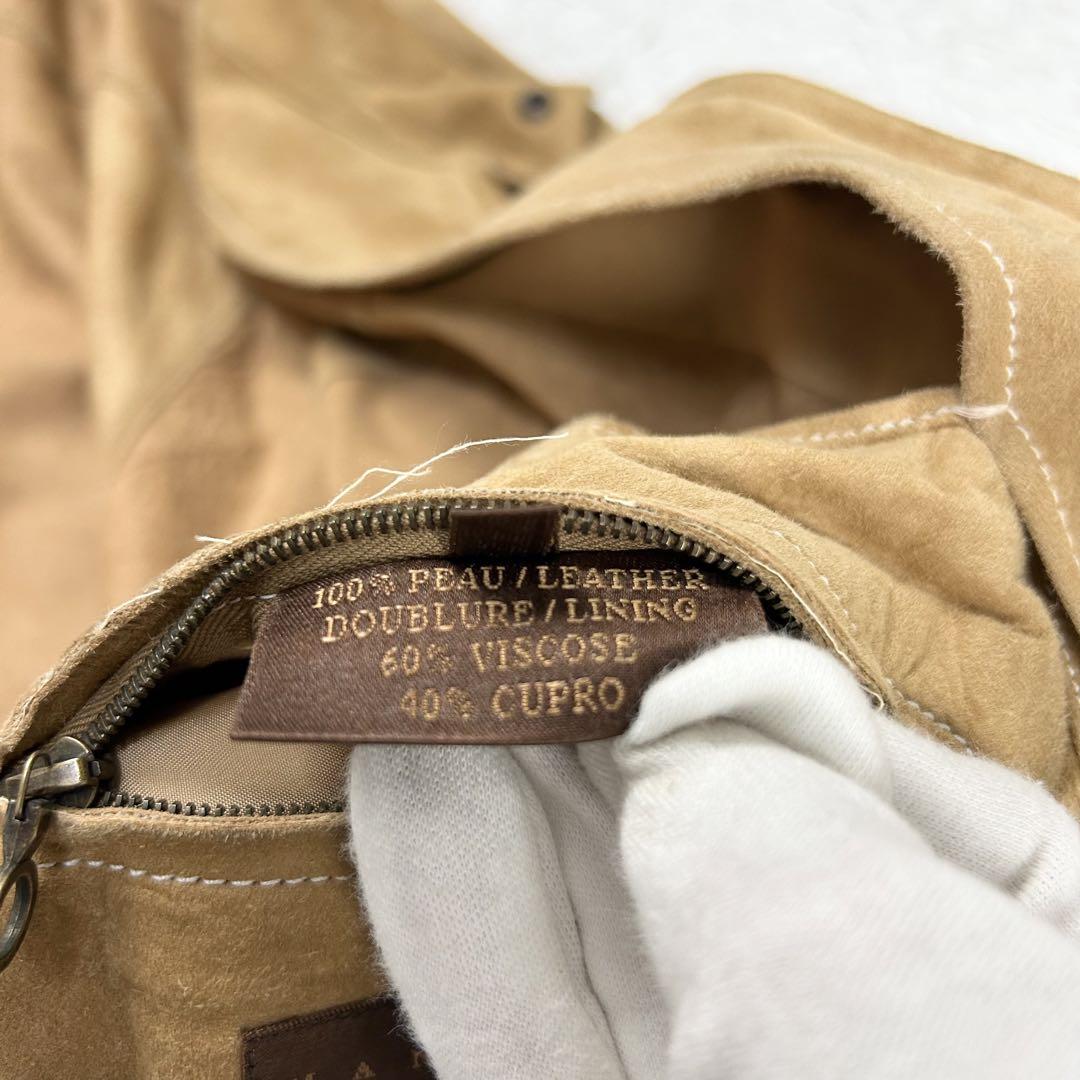 SERAPHIN 羊革 スエード レザー ジャケット ジップ ブルゾン 44 メンズ