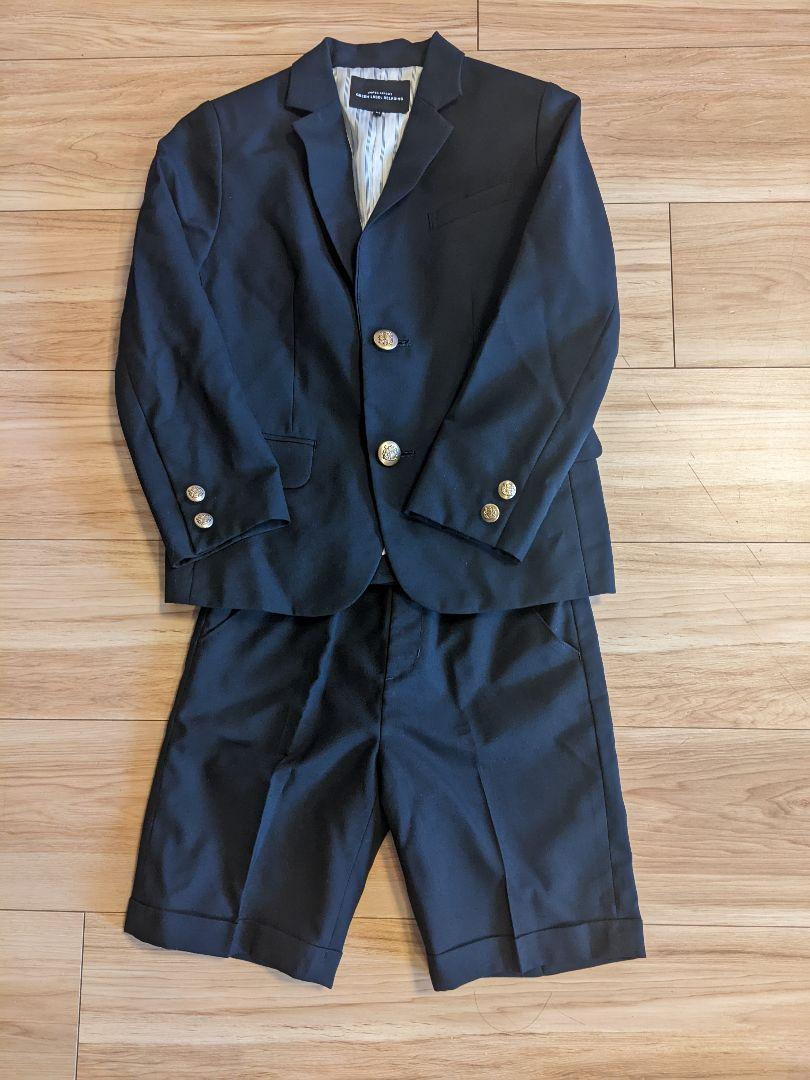 【美品】グリーンレーベル キッズスーツ 入学式 卒園式 125 紺ブレ 金ボタン グリーンレーベルリラクシング スーツ 入学式 ネイビー 125 紺